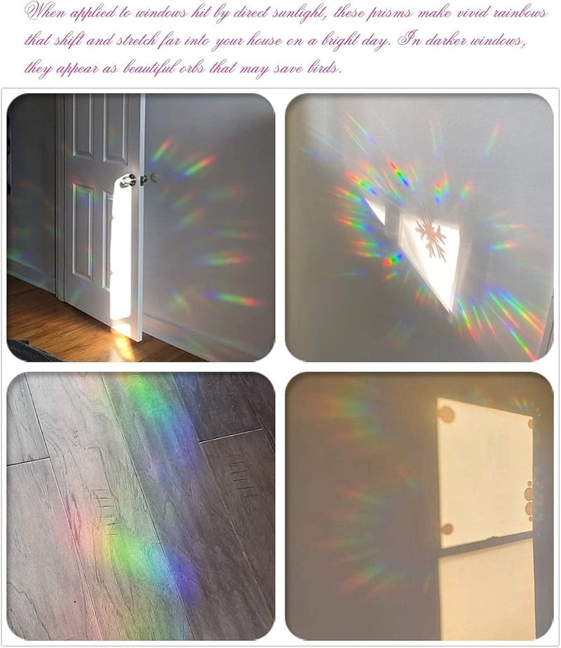 AREAWA Window Decals for Glass Windows,Anti-Collision Clings to Save Birds from Window Collisions,Non Adhesive Prismatic Window Clings, Rainbow Stickers,Christmas Snowflake Window Clings,(28pcs) - Image 5
